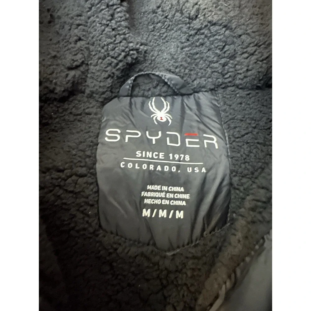 Spyder Puffer Jacket Men's Size Medium Black $229